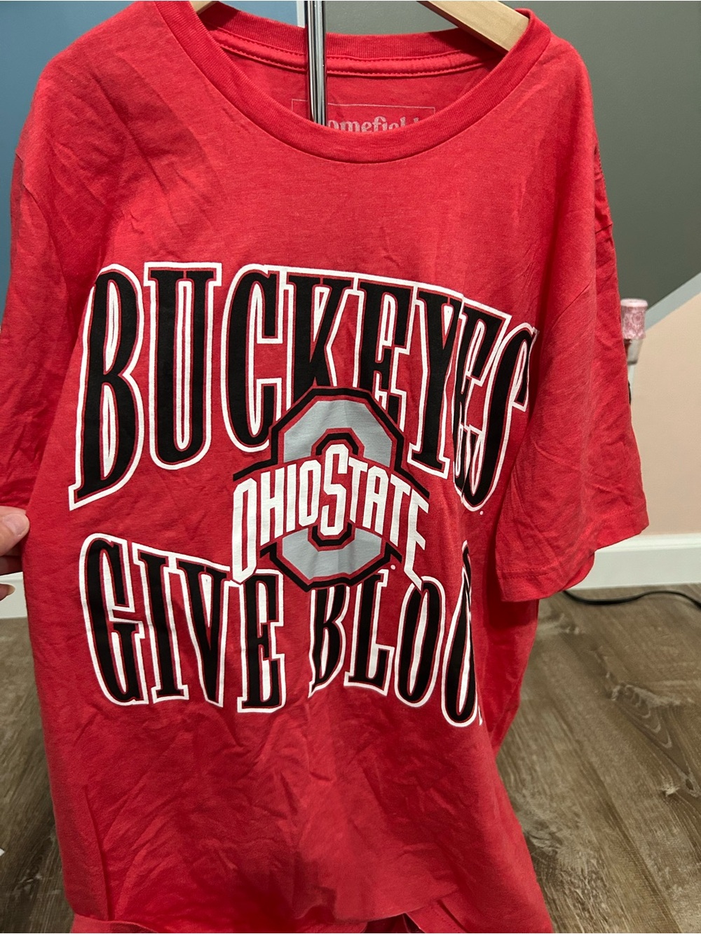 Ohio State Buckeyes Red Graphic Tee - "Give Blood"